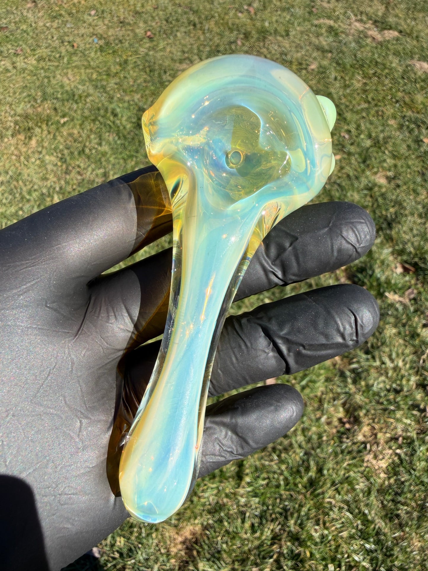 Silver Fume w/Green Bowl