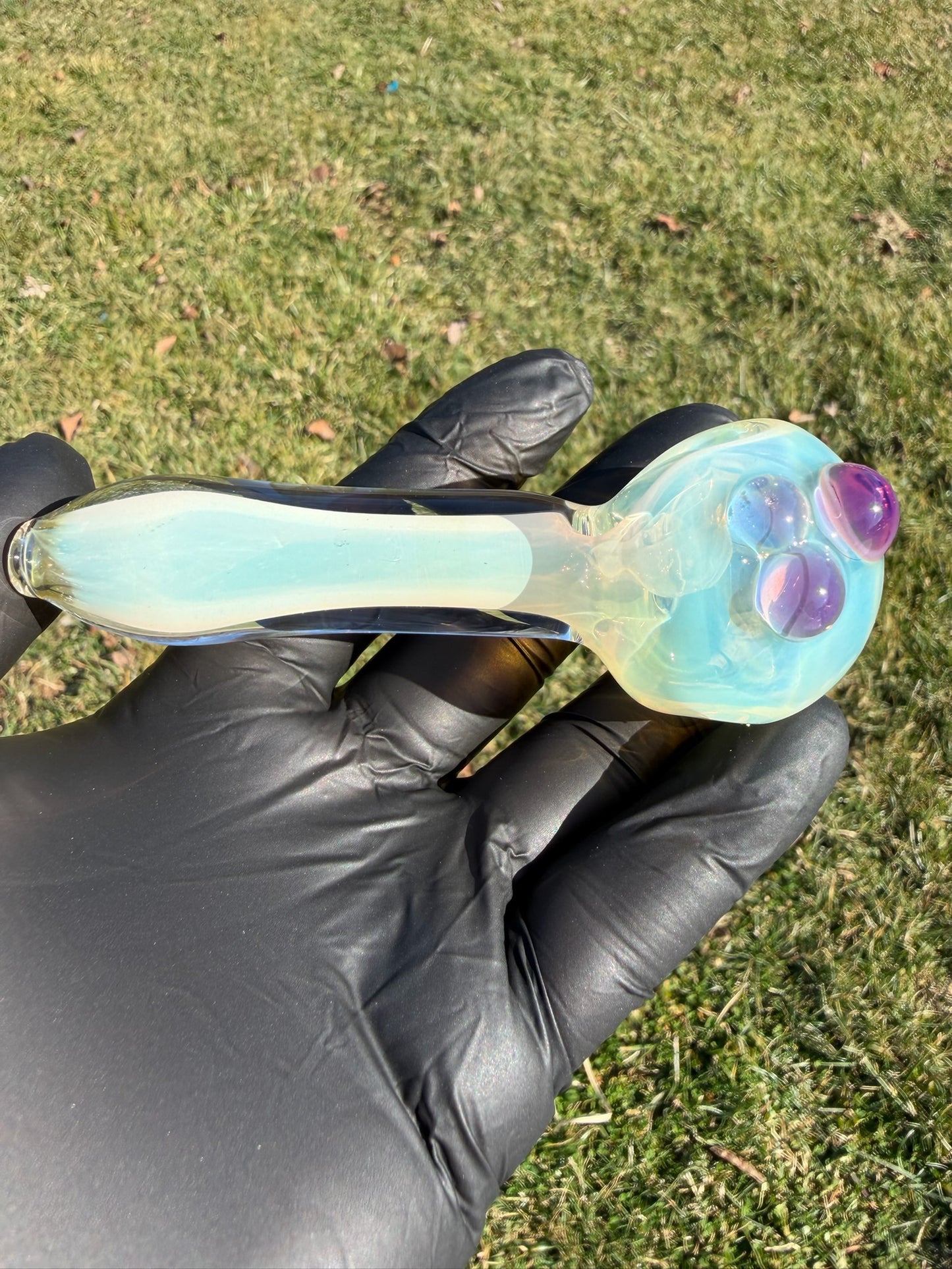 Silver Fume w/Purple Bowl