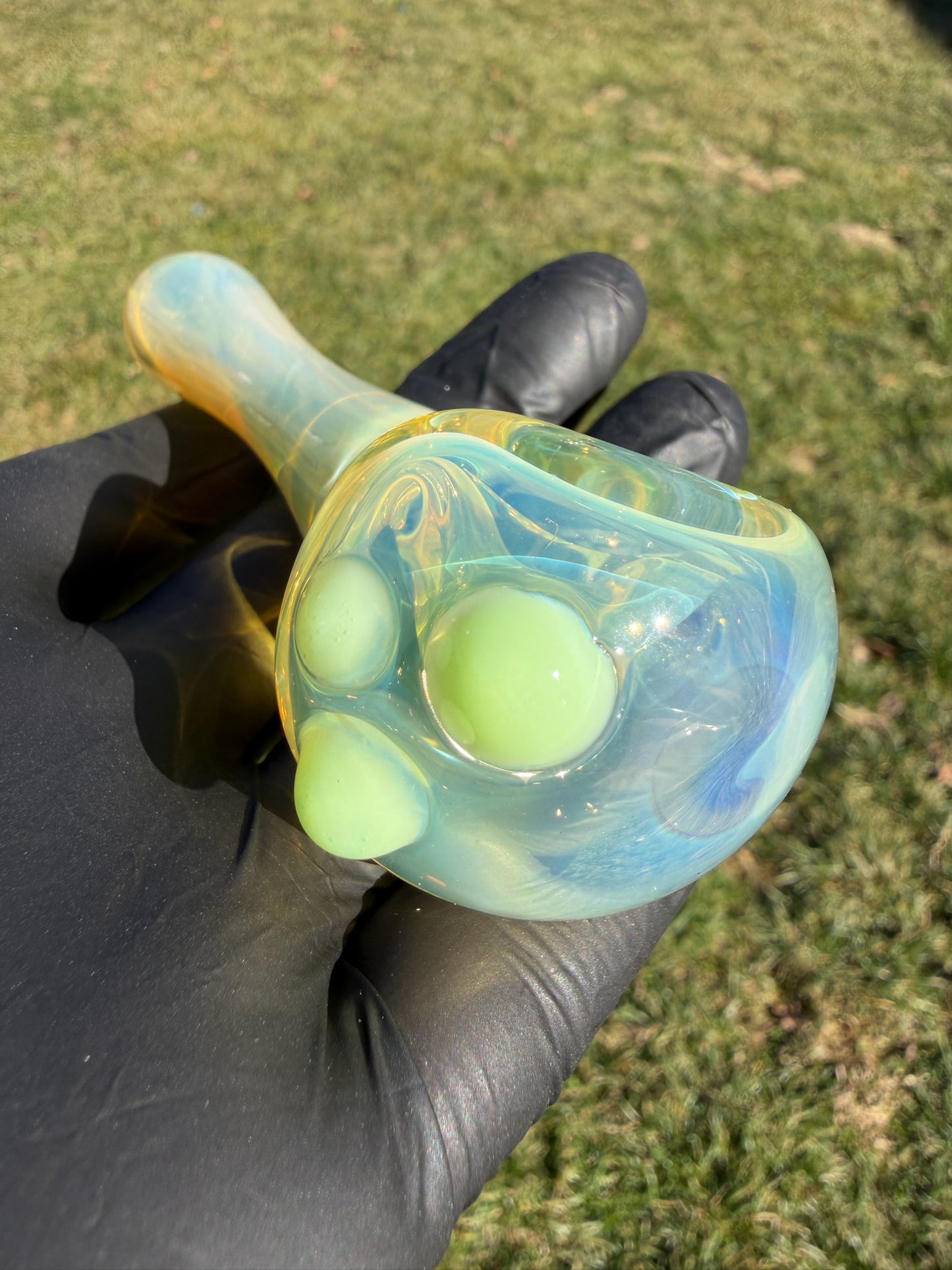 Silver Fume w/Green Bowl
