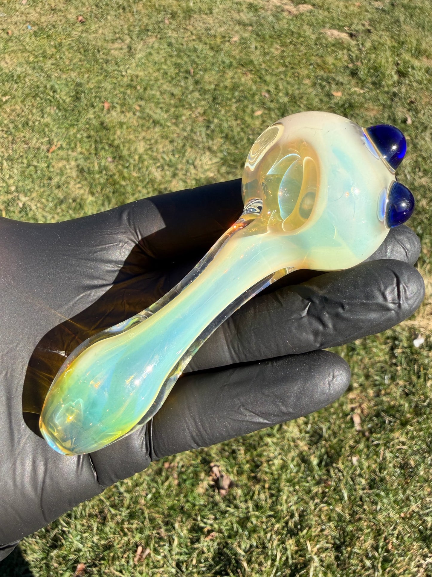 Silver Fume w/Blue Bowl
