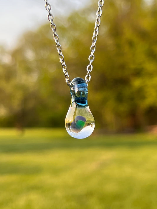 Blue Opal Pendant w/Chain