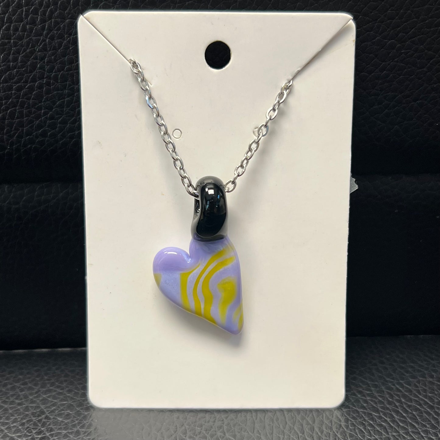 Purple & Yellow Heart Pendy