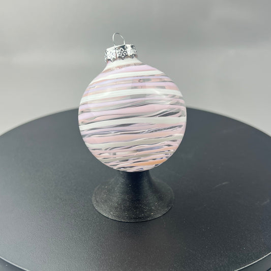 Pink/White Bulb Ornament