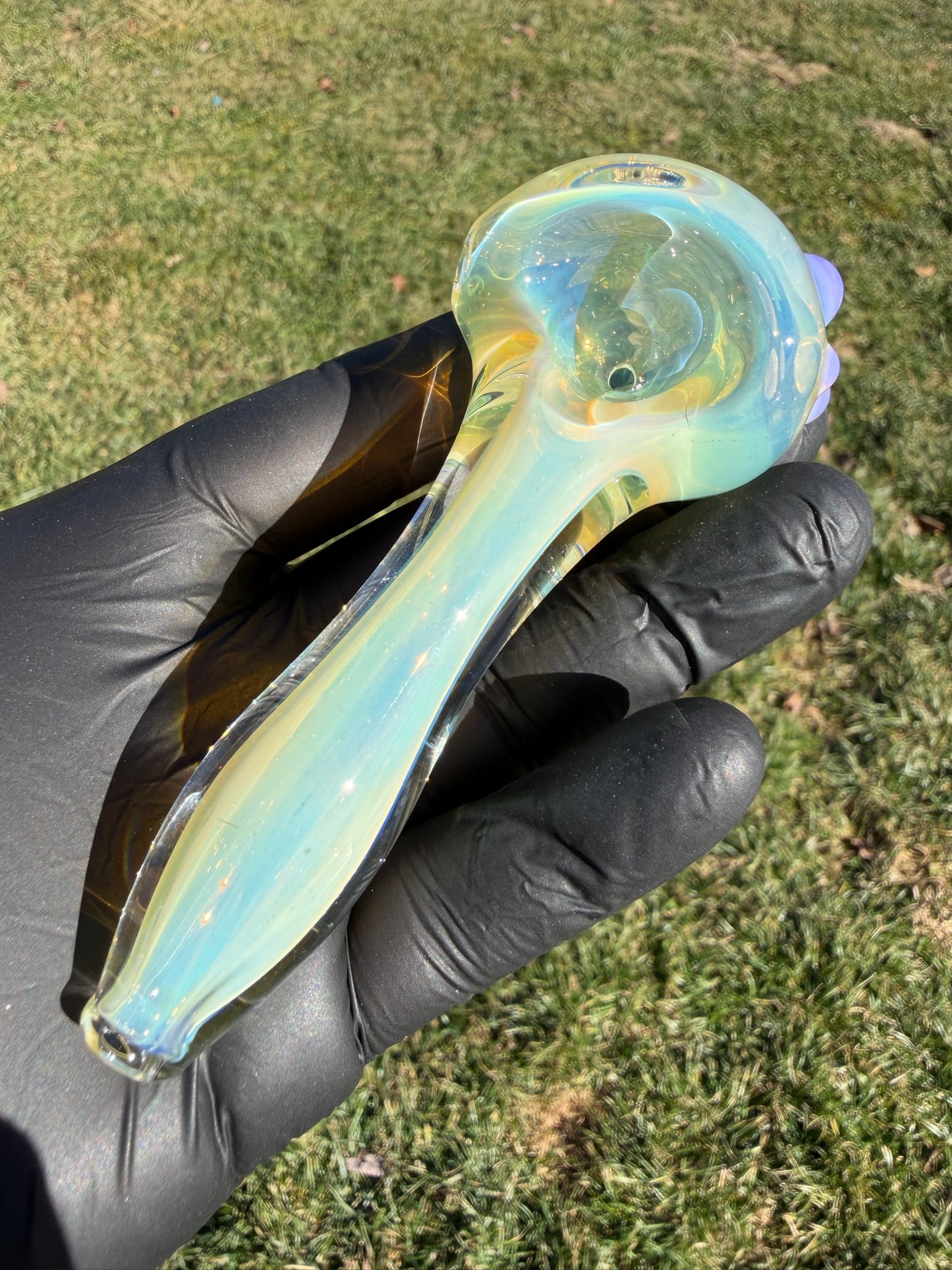 Silver Fume w/Milky Purple Bowl