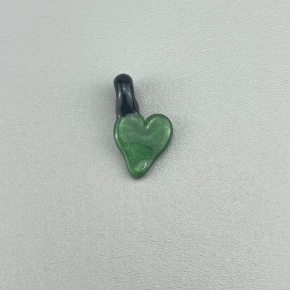 Green Stardust Heart Pendant