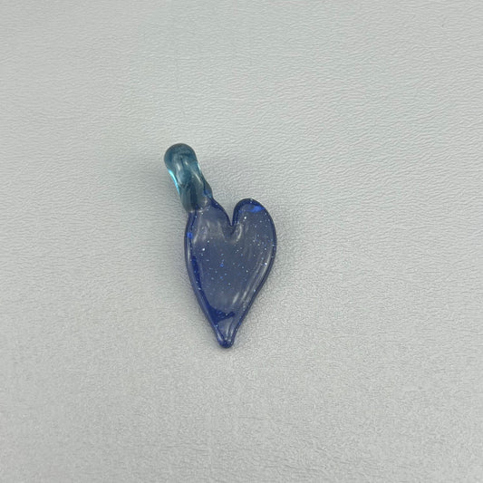 Blue Blizzard And Stardust Heart Pendant
