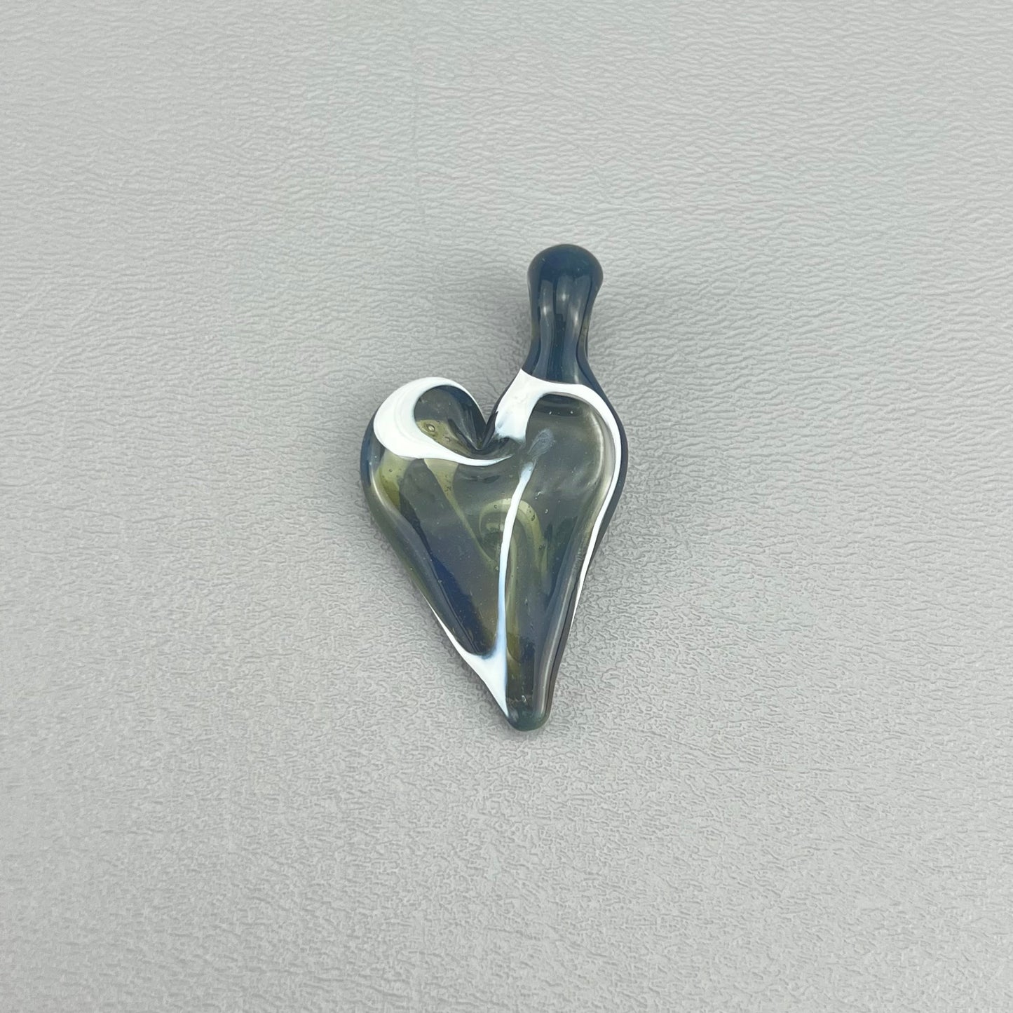 Navy & White Swirl Heart Pendant