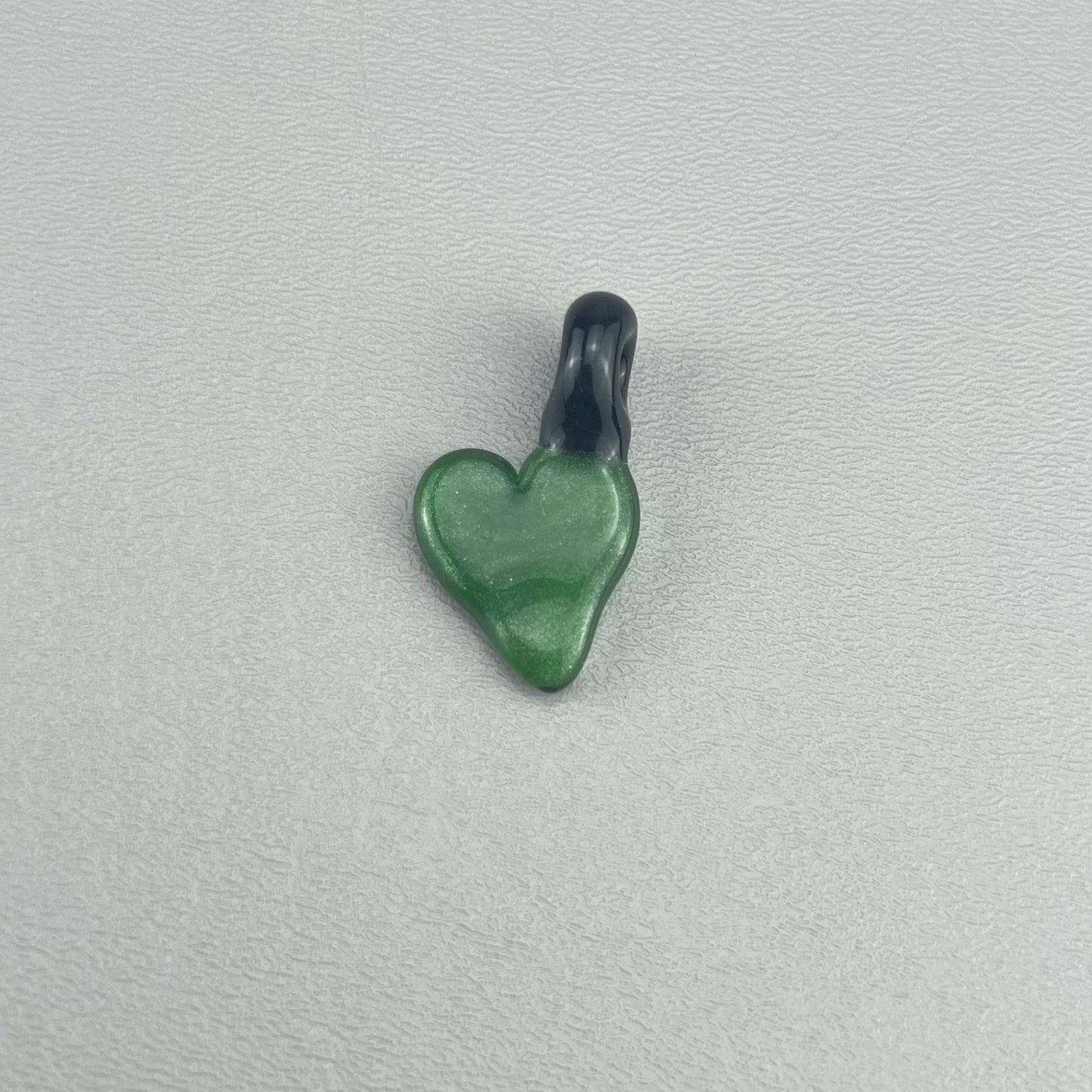 Green Stardust Heart Pendant